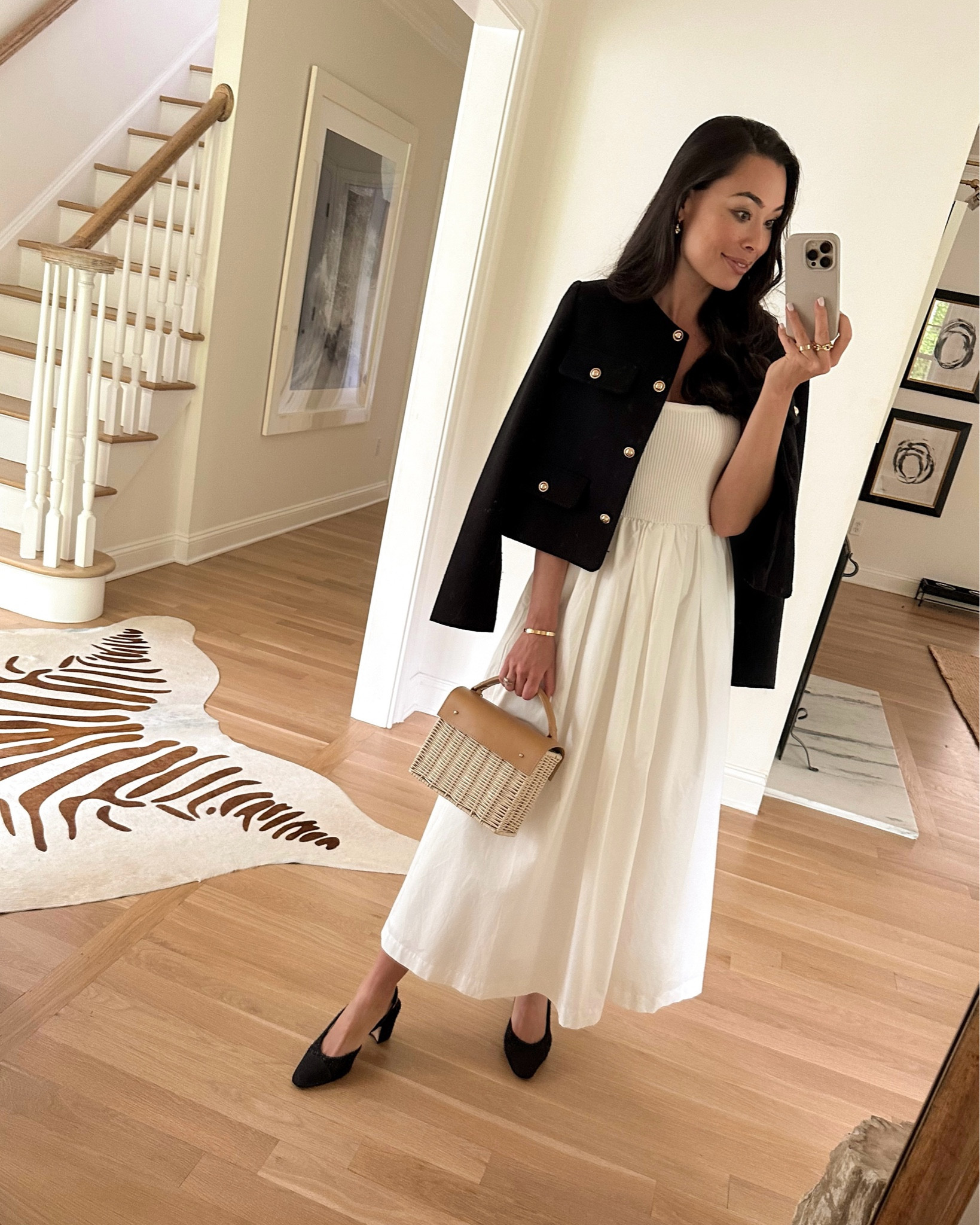 Kat Jamieson wears a white dress and Zara jacket to an event. 

#LTKWorkwear #LTKItBag #LTKSeasonal