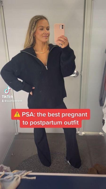 Any outfit I can wear multiple seasons like pregnancy and postpartum is a win for me! I know I will be living in these flare pants and quart zip sweater! Comes in so many colors! I’m wearing a medium in bottoms and large in tops  

#LTKsalealert #LTKfit #LTKbump