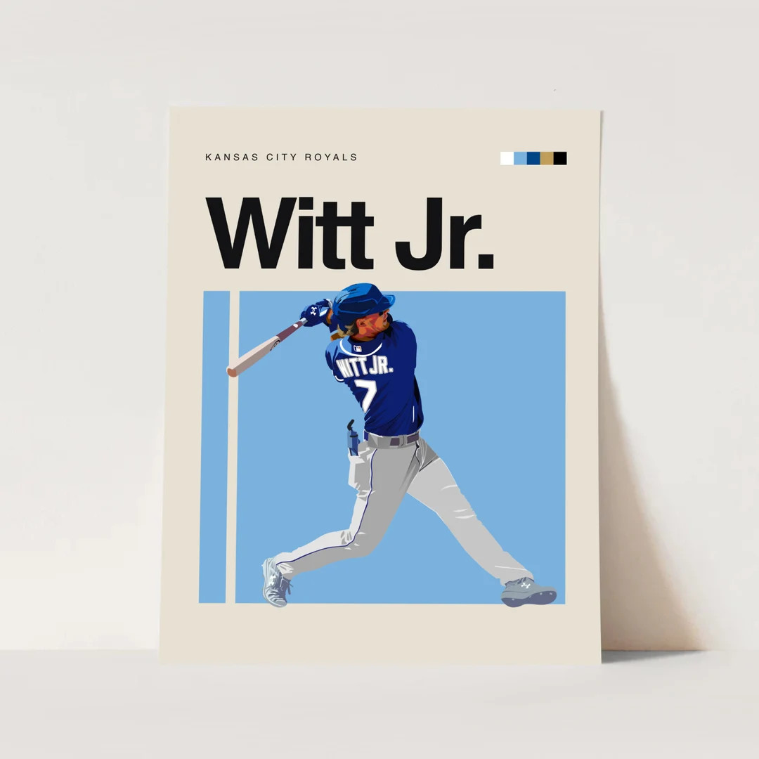 Bobby Witt Jr. Poster, Kansas City Royals Art 11x14 Minimalist, Helvetica, Mid-century Modern, ML... | Etsy (US)