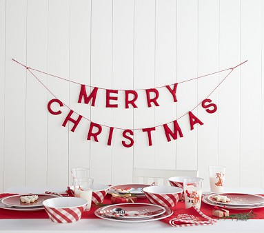Red Merry Christmas Garland | Pottery Barn Kids