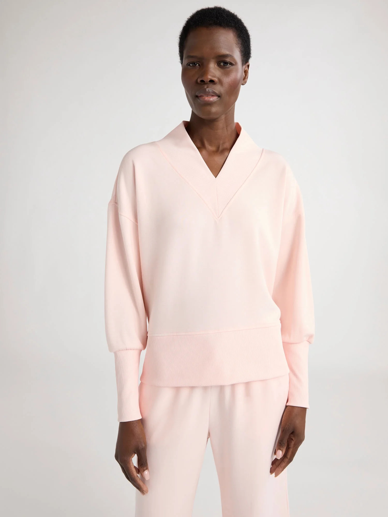 Scoop Women's and Women's Plus Ultimate ScubaKnit V-Neck Sweatshirt, Sizes XS-4X | Walmart (US)