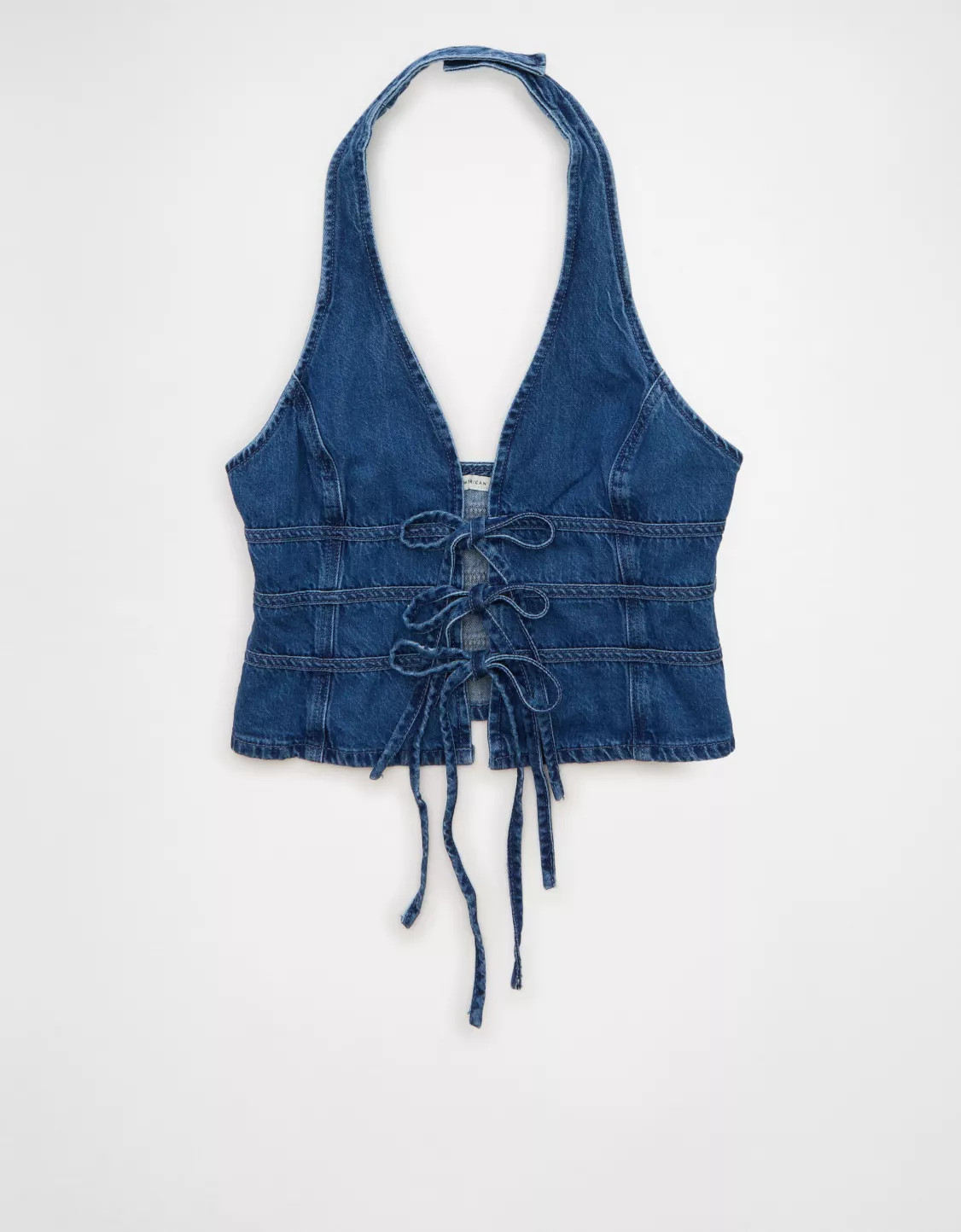 AE Denim Bow-Front Vest | American Eagle Outfitters (US & CA)