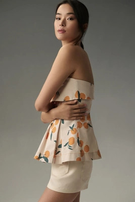 Maeve Strapless Foldover Structured Top | Anthropologie (US)