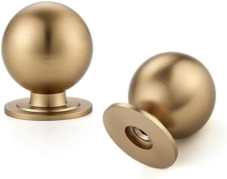 12 Pack Champagne Bronze Cabinet Knobs, Round Dresser Knobs, Ball Kitchen Cabinet Hardware, 0.95"... | Amazon (US)