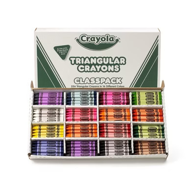 Crayola Triangular Crayons Bulk 256ct, Classroom Must Haves for Preschool Teachers, Kids School Supplies, 16 Classic Colors | Target