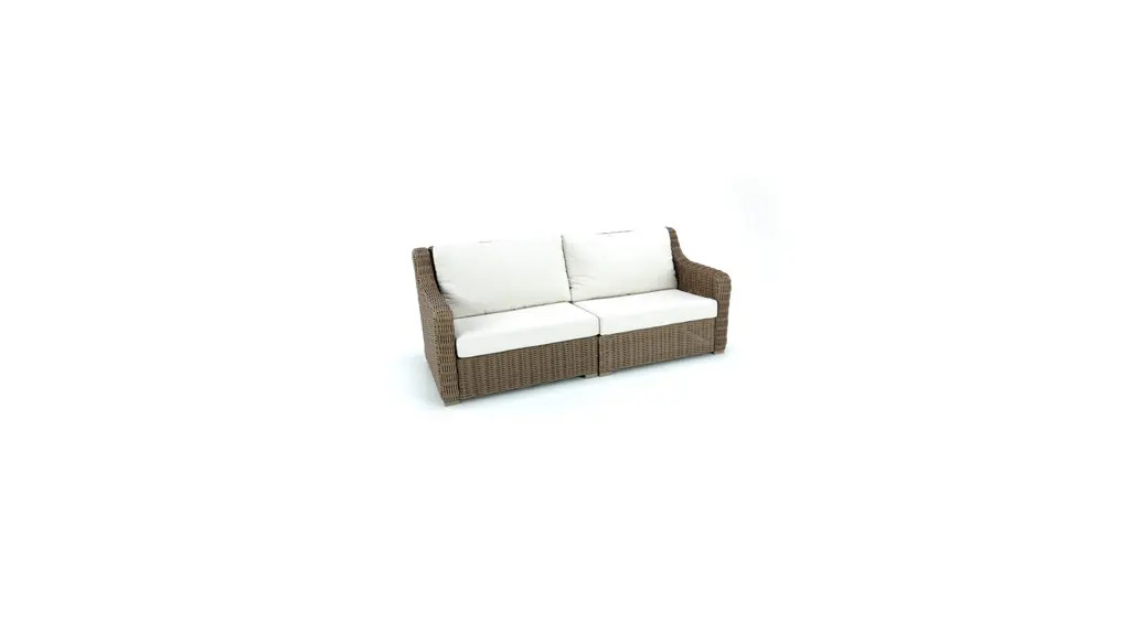 Better Homes & Gardens Bellamy Outdoor 1-Piece Sofa, Natural Wicker and Cream Cushion | Walmart (US)