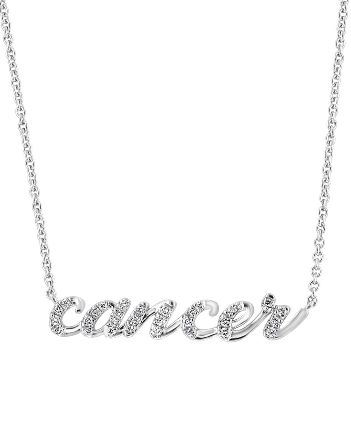Effy Diamond Zodiac Cancer 18" Pendant Necklace (1/10 ct. t.w.) in Sterling Silver | Macys (US)