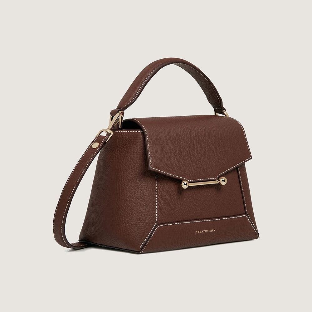 Mosaic Bag - Chocolate with Vanilla Stitch | Strathberry