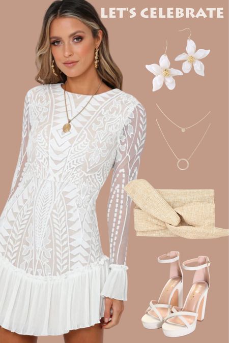 White long sleeve mini dress and accessories.

#whitedress #bridalshowerdress #graduationdress #cottagecoredress #countryconcertdress

#LTKstyletip #LTKSeasonal #LTKwedding