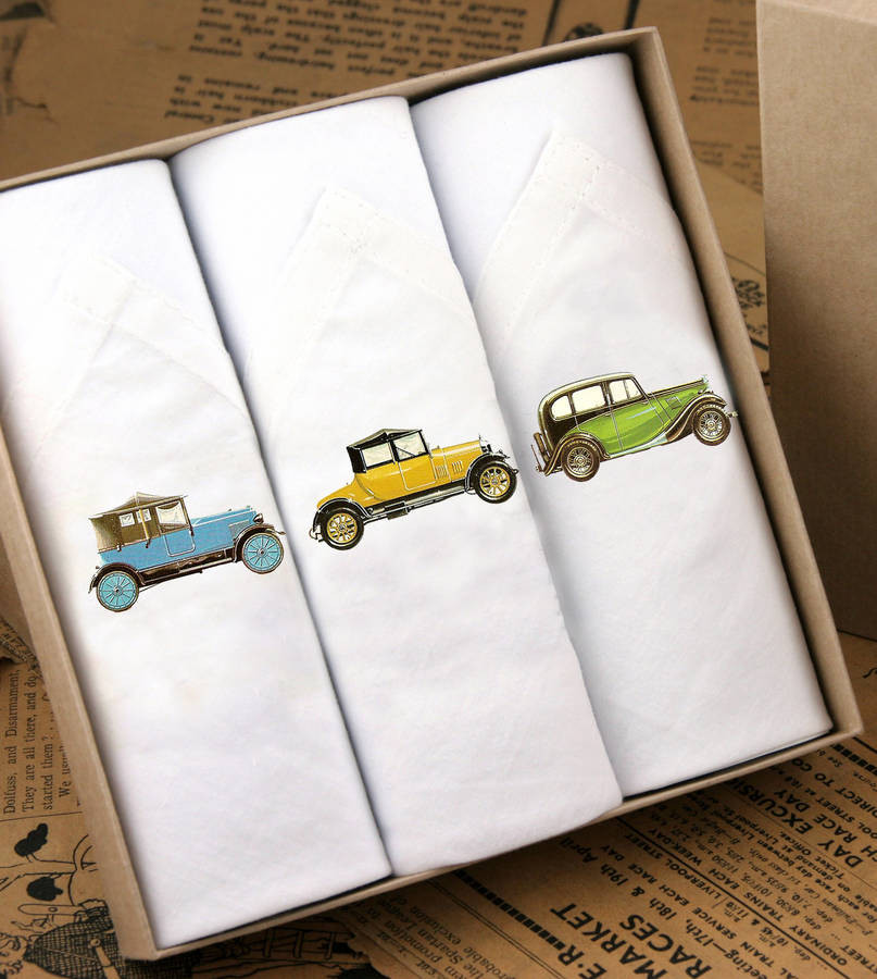 Tamielle Vintage Cars Handkerchiefs Set | Notonthehighstreet.com US