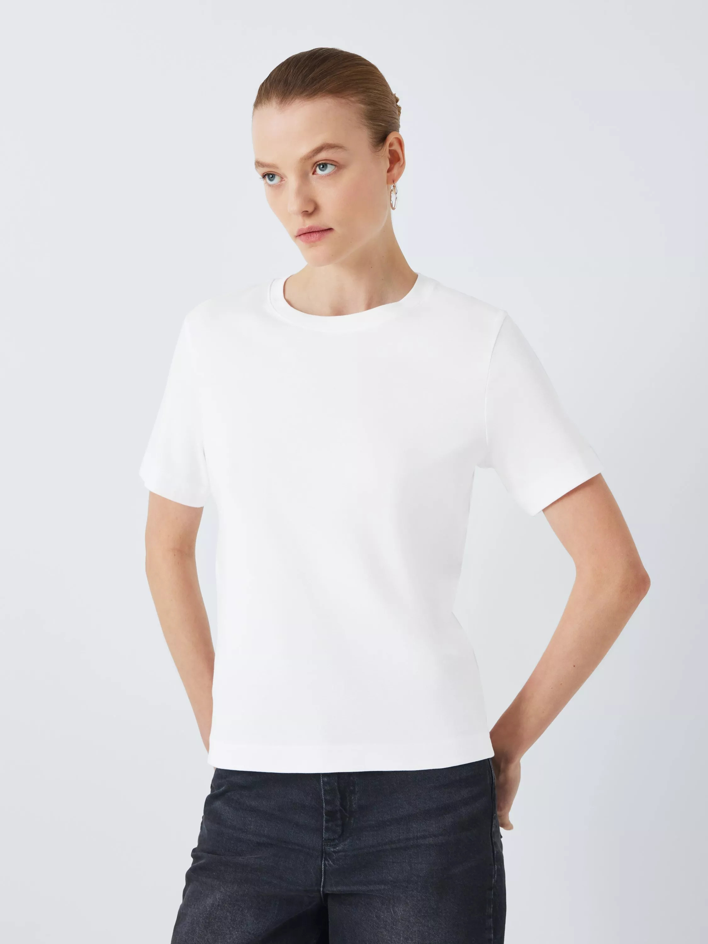 Organic Cotton Short Sleeve Crew Neck T-Shirt, White, 16 | John Lewis (UK)