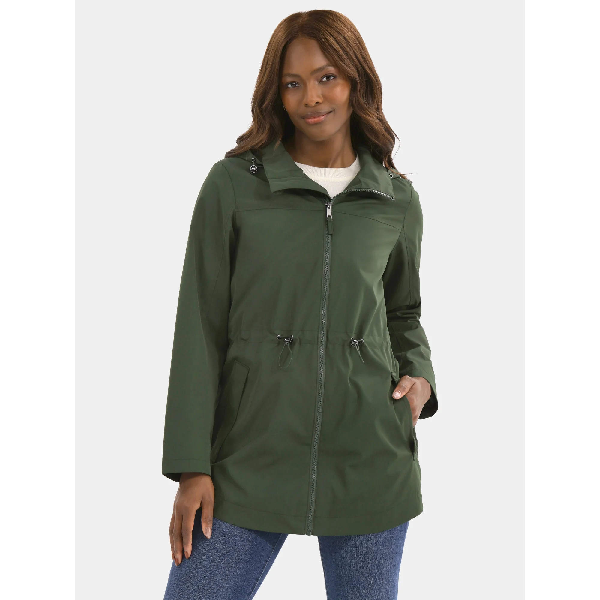 Time and Tru Women's Lightweight Anorak Jacket with Hood, Sizes XS-2X | Walmart (US)