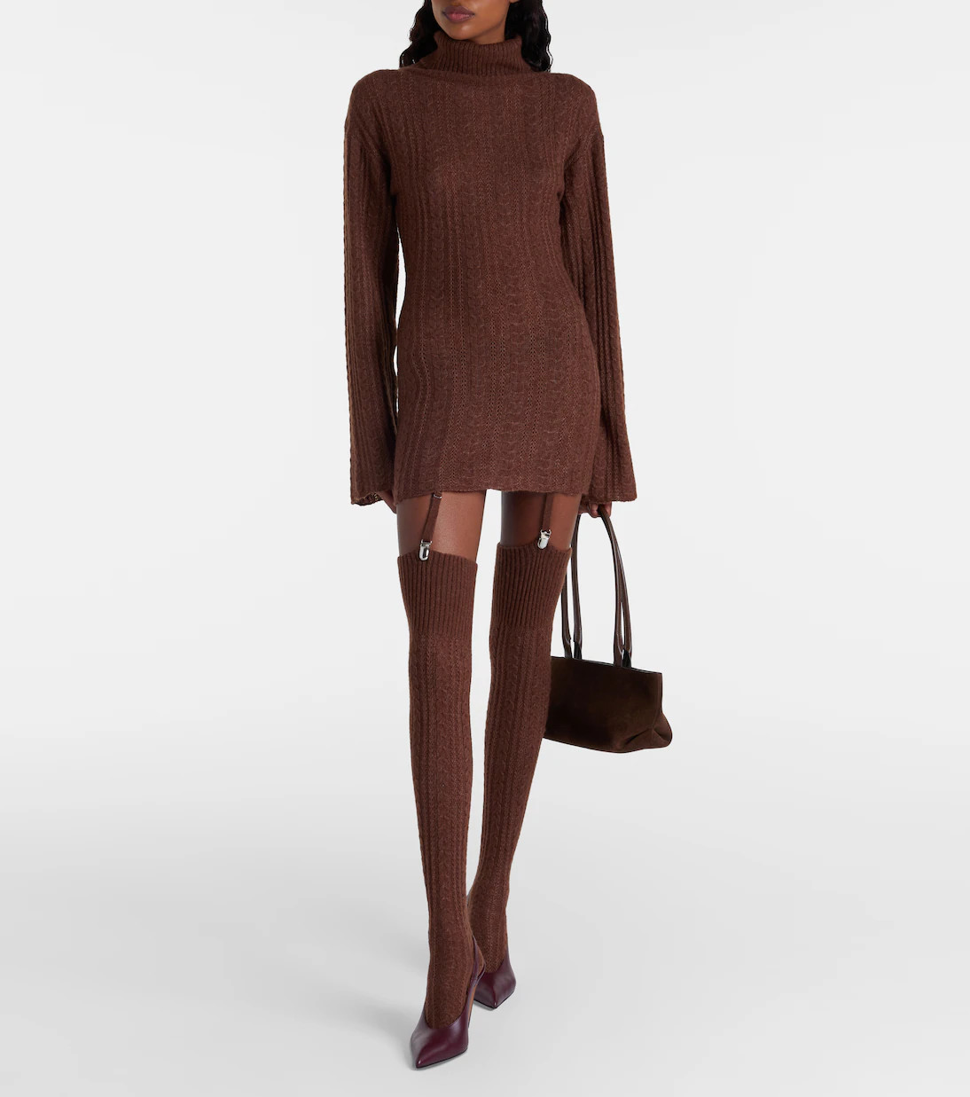 Cable-knit minidress and tights set | Mytheresa (UK)