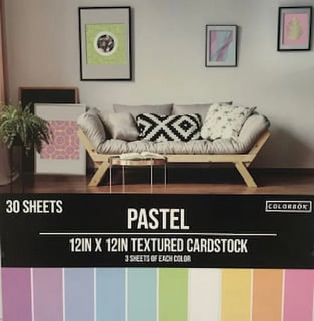Colorbok Multicolor Textured Pastel Cardstock Pad 12"X12", 121 Lbs./180 Gsm, 30 Sheets | Walmart (US)