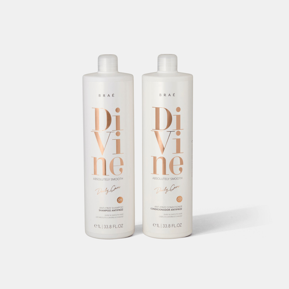 Kit Divine | Duo Shampoo + Condicionador Anti frizz 1L - Braé Hair Care - Site Oficial | Braé (BR)