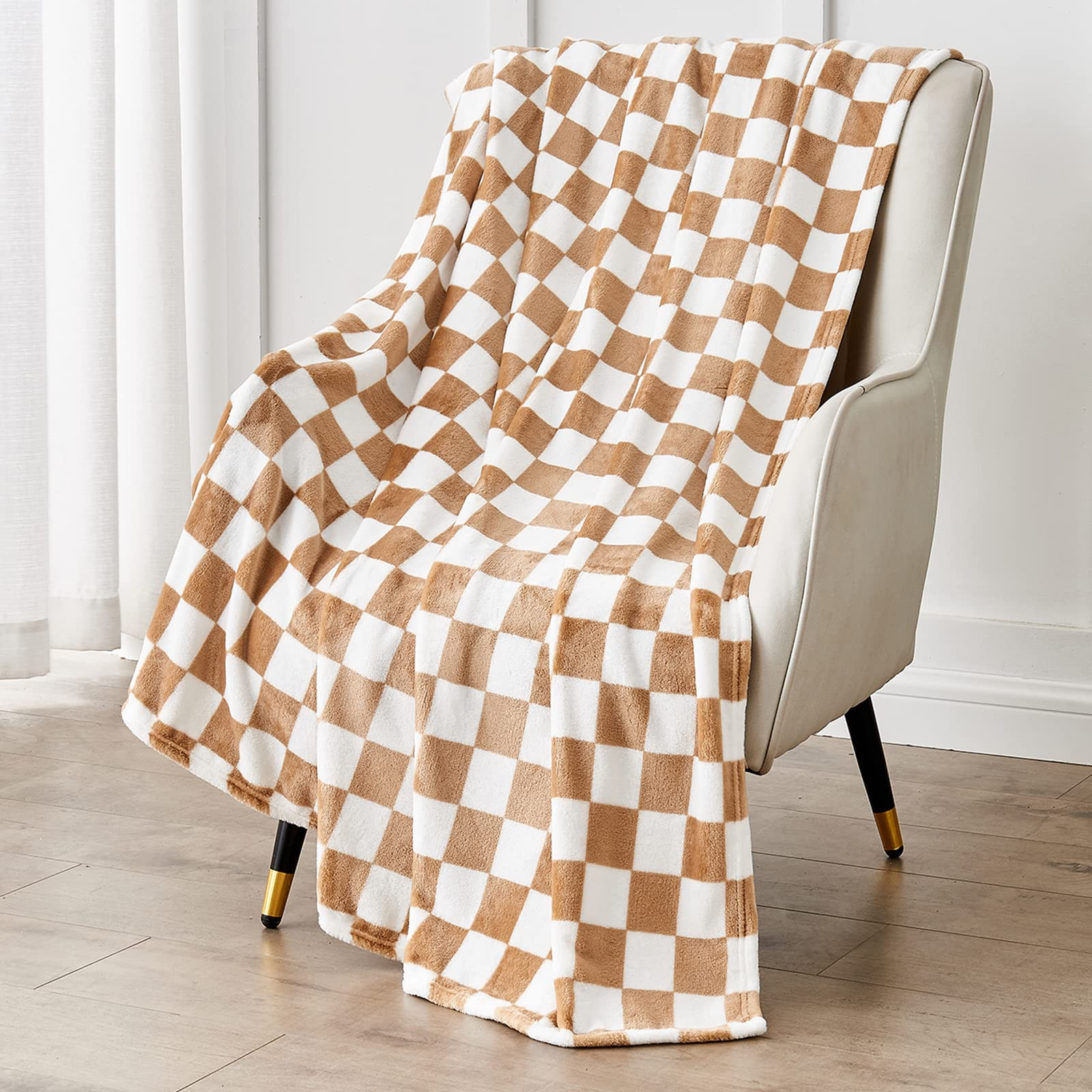 Edenleaf Checkered Blanket Flannel Throw Blankets Soft Cozy Checkered Grid Print Chessboard Gingh... | Amazon (US)