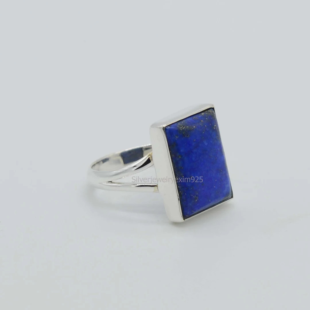 Handmade Lapis Lazuli Ring: 925 Sterling Silver Gemstone Ring - Etsy Canada | Etsy (Global)