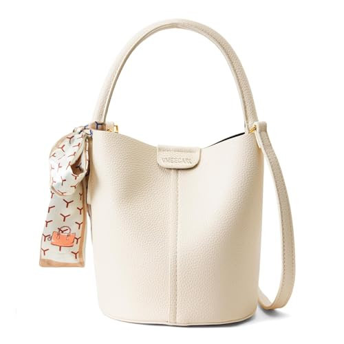 Mini Bucket Bags for Women, Vegan Leather Small Crossbody Purse with Removable Straps Trendy Top Handle Shoulder Straps | Amazon (US)