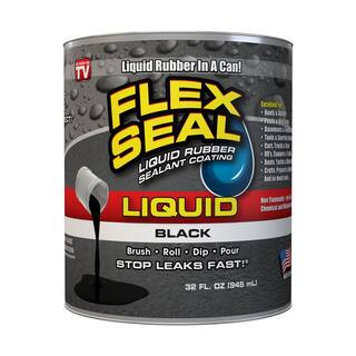 FLEX SEAL FAMILY OF PRODUCTS Flex Seal Liquid Black 32 Oz. Liquid Rubber Sealant Coating-LFSBLKR3... | The Home Depot