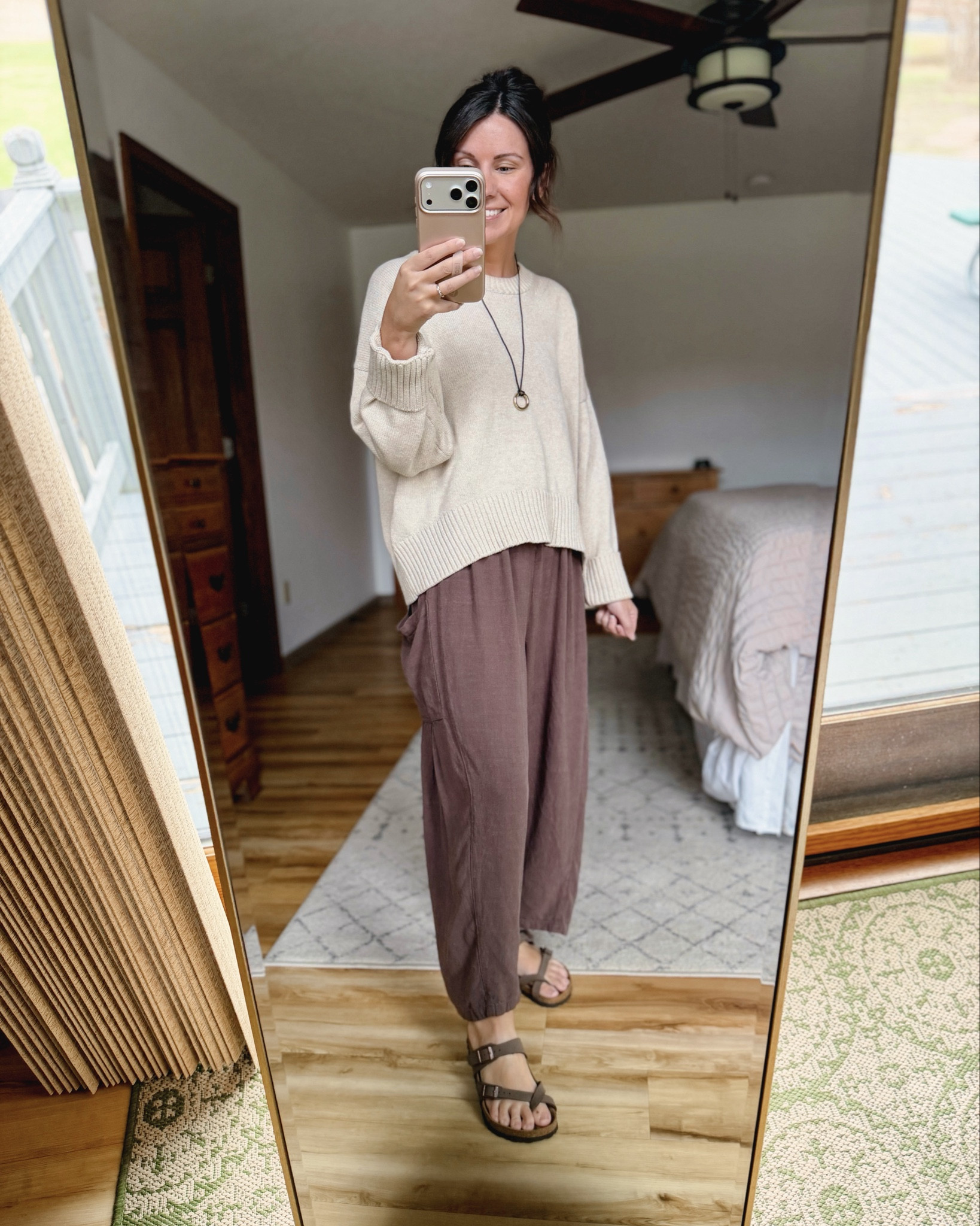 small in my sweater (100% cotton! Love the high/low hem) and xs in my pants. My sandals are size 6!

I made my necklace so linked some similar ones! 

#LTKPetite #LTKgrwm #LTKootd