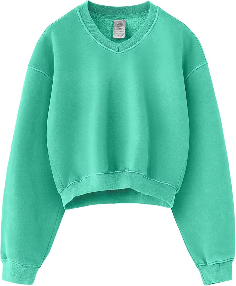 Hatant Sweatshirt for Women Acid Wash Athletic Hoodie Heritage Fleece V-neck Long Sleeve Hoodie F... | Amazon (US)