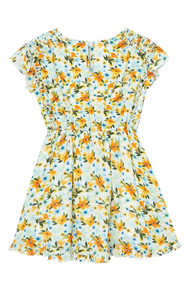 Kids' Floral Print Tassel Drawstring Dress | Nordstrom