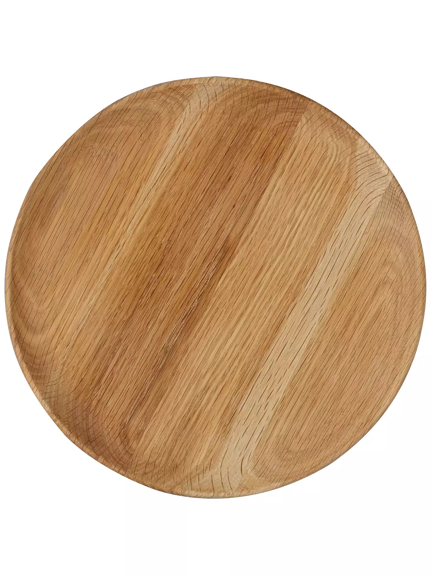 John Lewis & Partners Soft Oak Wood Round Tray, Small, Dia.30cm | John Lewis UK