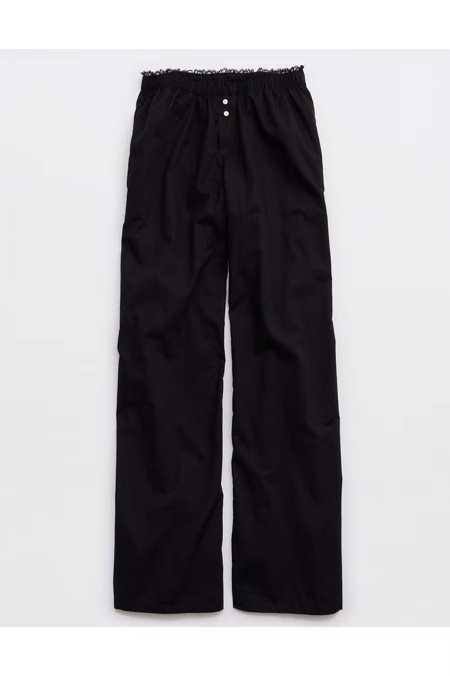 Aerie Off-Duty Poplin Trouser PJ Women's True Black XL | Aerie