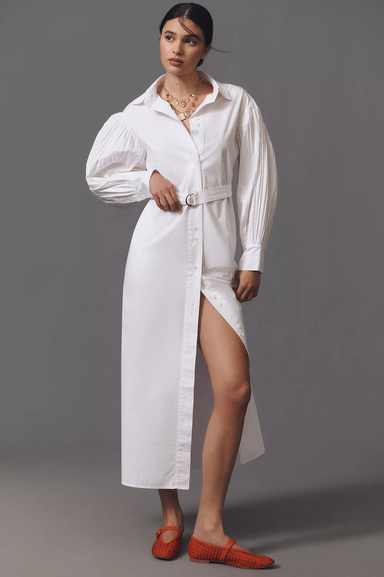 Kinney The Label Harlow Cotton Long-Sleeve Belted Shirt Dress | Anthropologie (US)