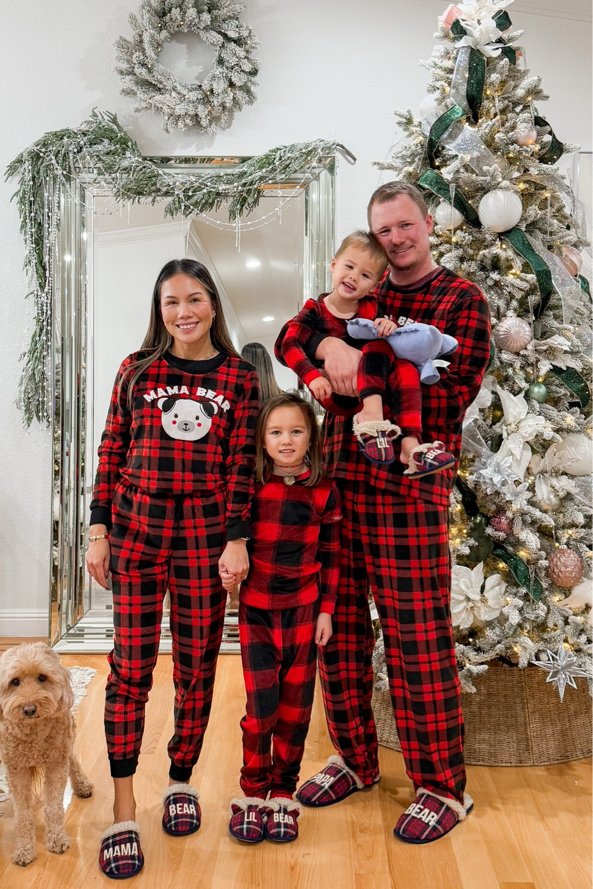 Matching family pajamas and @Dearfoams matching family bear slippers. From decorating the tree to hanging out , we're embracing every little tradition with Papa Bear, Mama Bear, and Lil Bear slippers keeping our feet comfy and festive. 

#LTKSeasonal #LTKGiftGuide #LTKHoliday