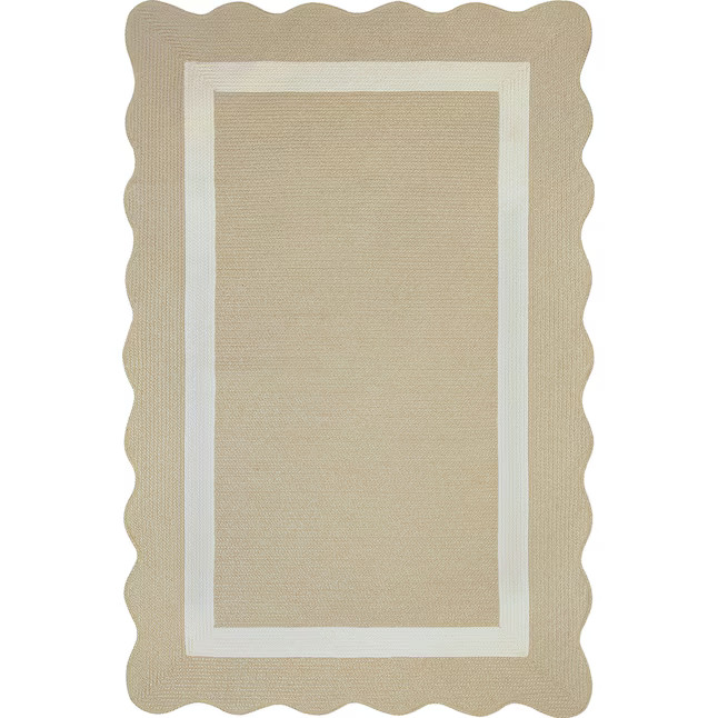 allen + roth Wavy Wheat 5 x 8 (ft) Braided Polypropylene Natural Ivory Rectangular Indoor Area ru... | Lowe's