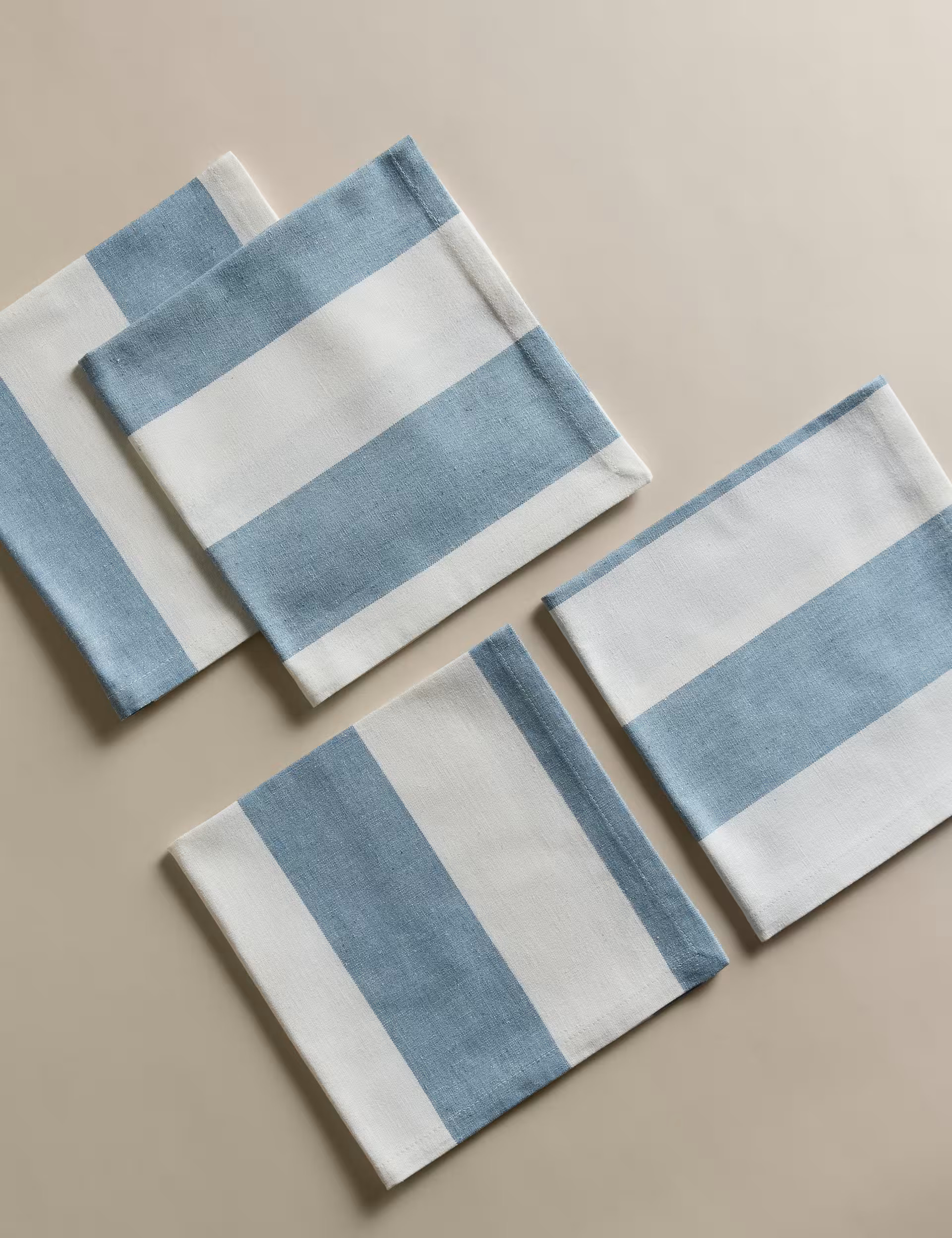 Set of 4 Cotton with Linen Wide Stripe Napkins | Marks & Spencer (UK)