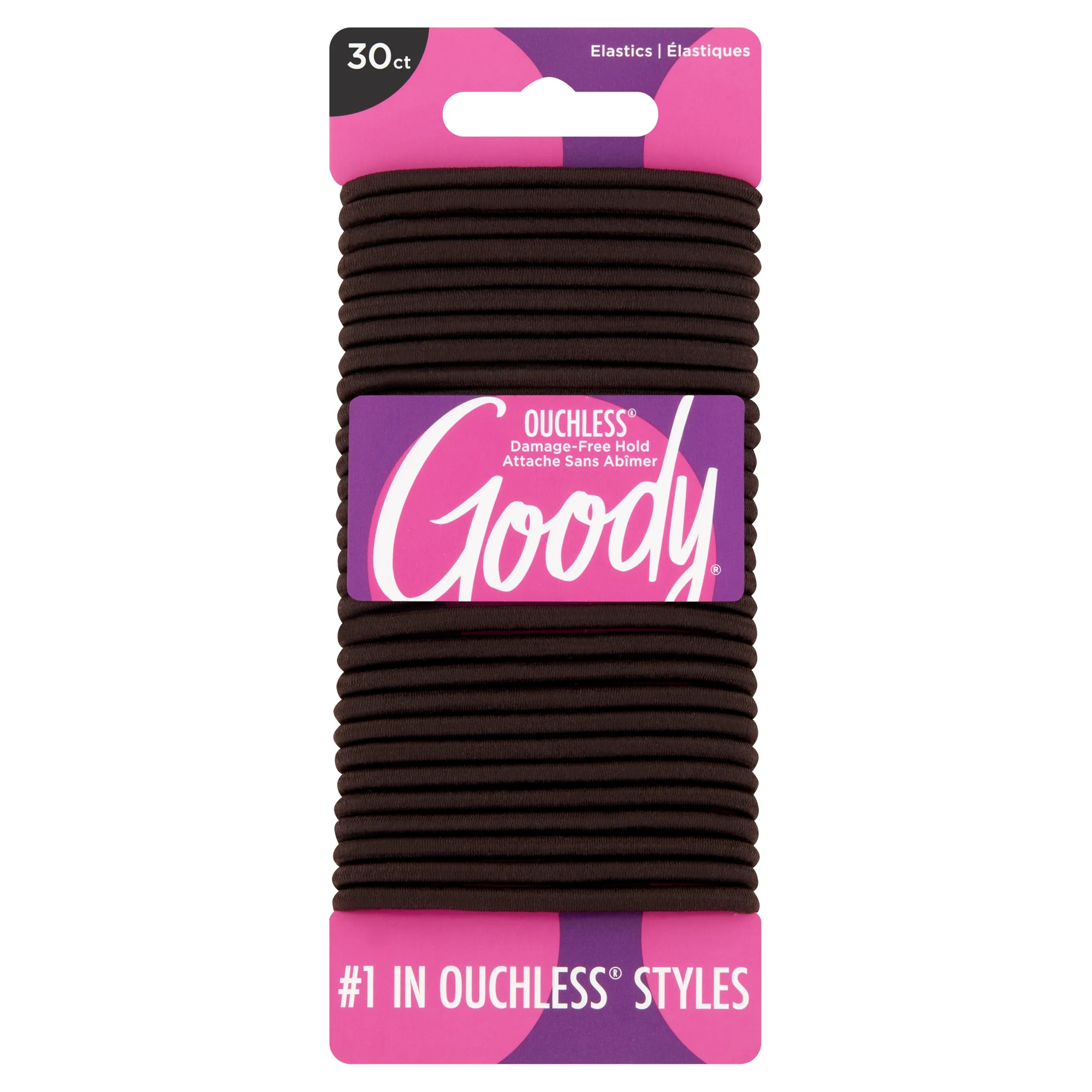 Goody Ouchless® Brown Hair Elastics, No Metal Gentle Hair Ties, 30 Ct | Walmart (US)