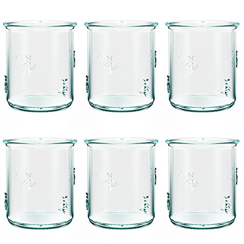 Amici Home Regina DOF Glass | 12 Oz | Italian Made, Recycled Green Glass | Drinking Glass with Embossed Bee Design for Water, Juice, Iced Tea, Cocktails (Set of 6) | Amazon (US)