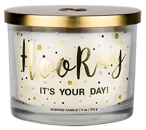 Aromascape PT41416  "Hooray it’s Your Day" 3-Wick Scented Candle (Vanilla Frosting and Almond M... | Amazon (US)