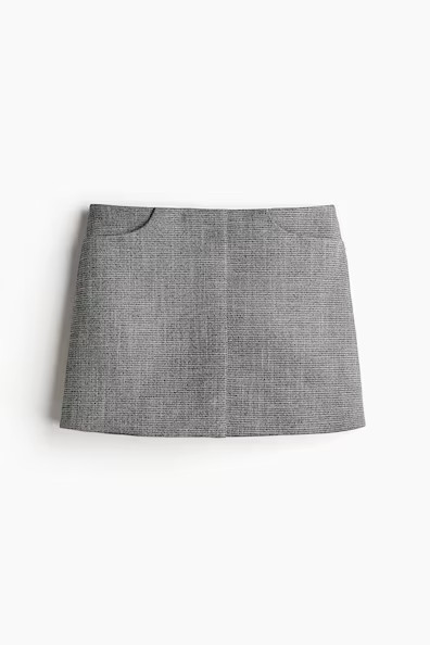 H & M - Structured Twill Mini Skirt - Gray | H&M (US + CA)