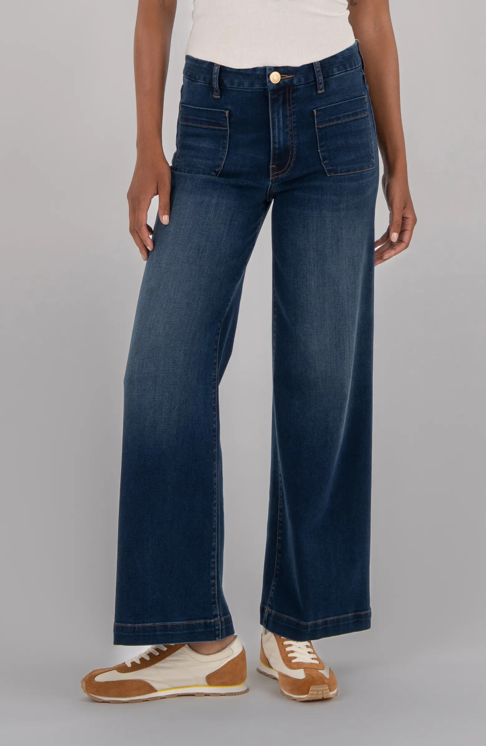 Meg High Rise Patch Pocket Wide Leg Jeans | Nordstrom