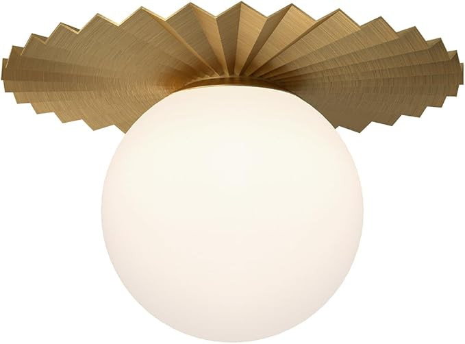 Alora Mood FM501214BGOP Plume Flush Mount, Brushed Gold/Opal Matte Glass | Amazon (US)