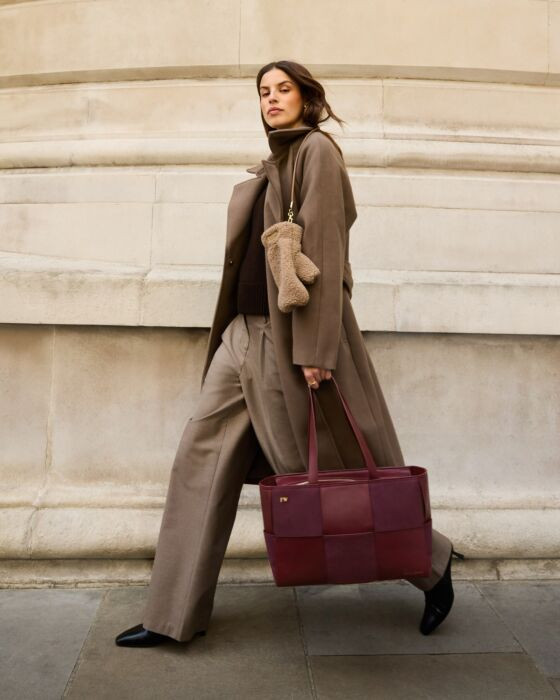 Taya Hand Woven Suedette Tote Bag in Cherry | Katie Loxton Ltd. (UK)