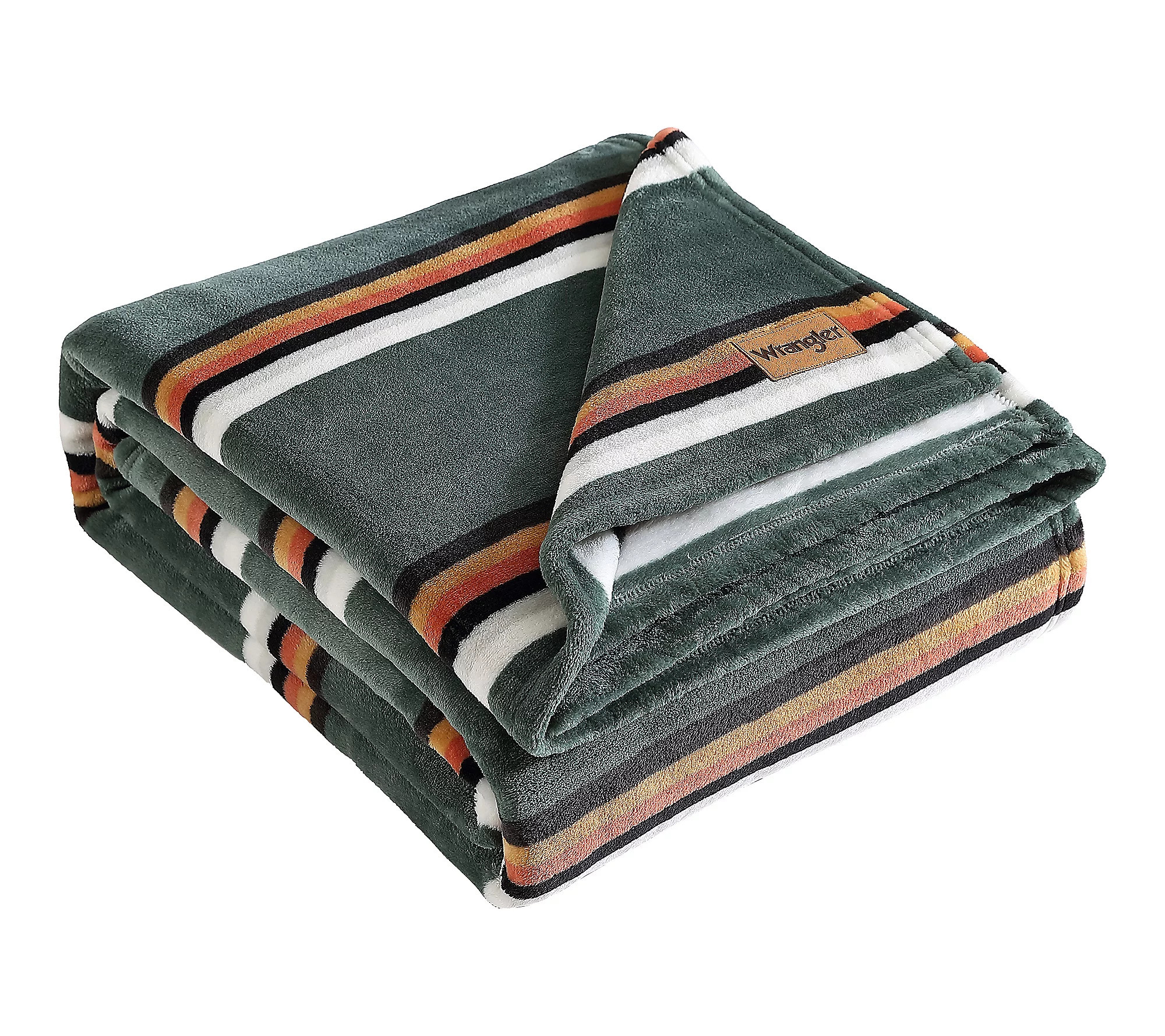 Wrangler Western Saddle Green Plush-Fleece King Blanket | QVC