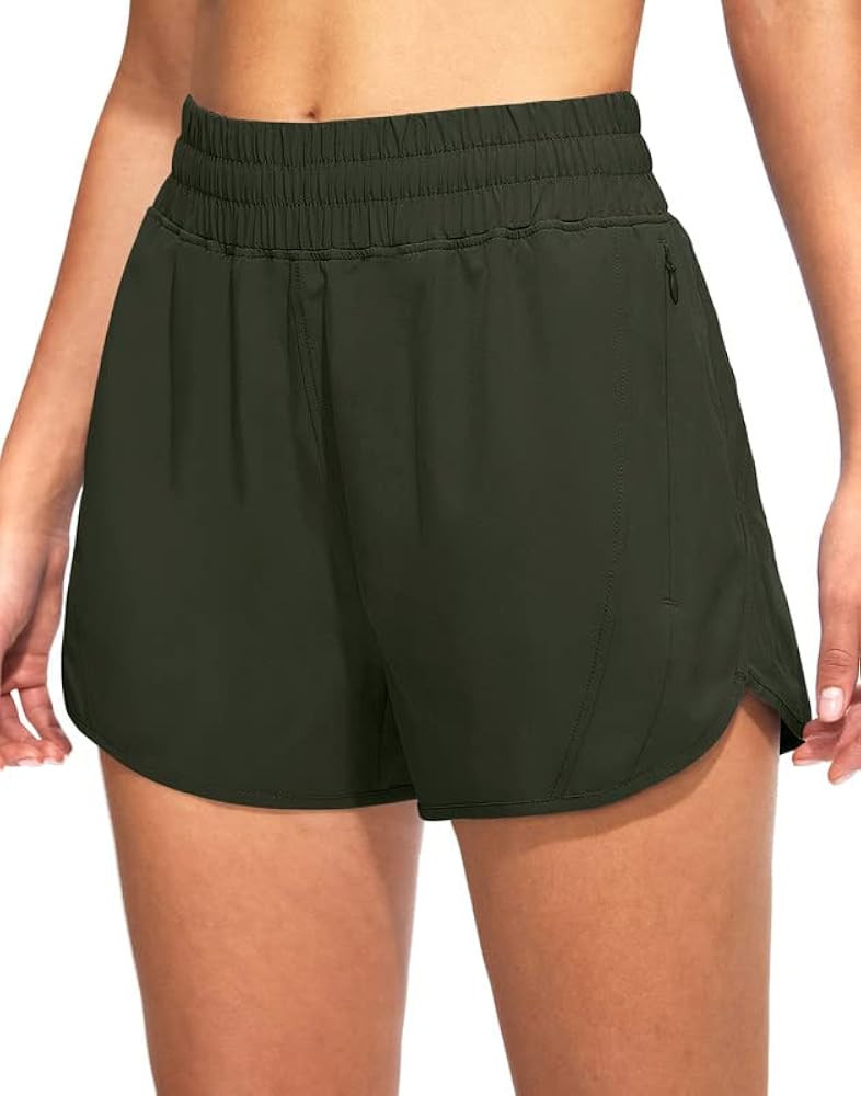 Obla Women's Running Shorts with Zipper Pockets High Waisted Athletic Workout Gym Shorts for Wome... | Amazon (US)