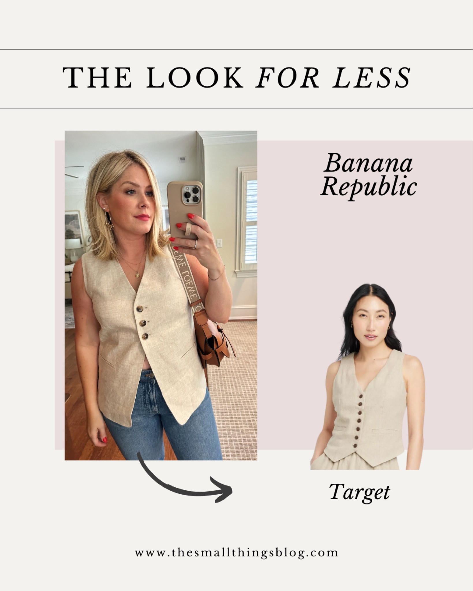 Look for less, daily dupe, banana republic, target

#LTKStyleTip #LTKFindsUnder100 #LTKFindsUnder50