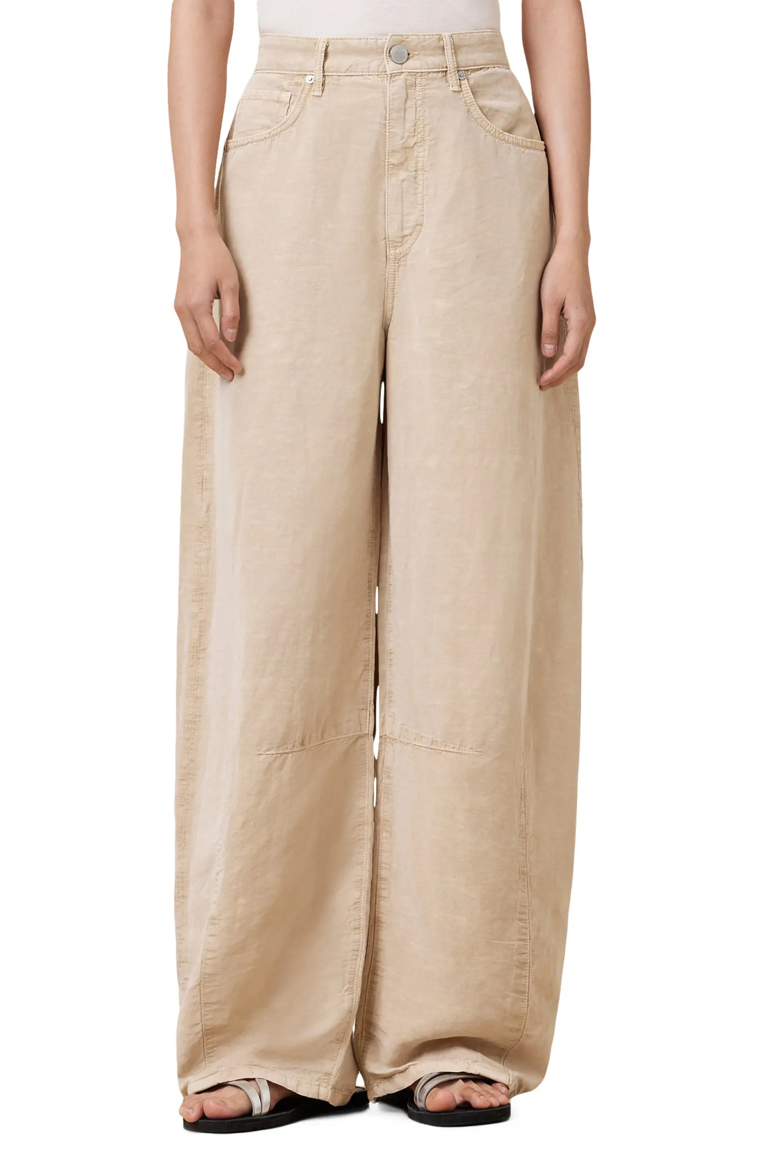 AllSaints Jett Barrel Leg Trousers | Nordstrom | Nordstrom