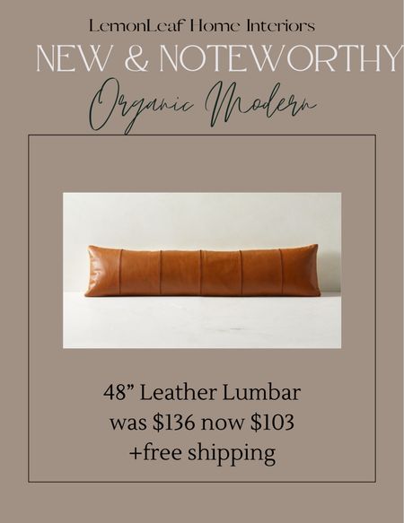 On SALE! Gorgeous leather lumbar pillow is oversized and perfect for a clean minimal bedroom look or use on a sofa as the only throw pillow. From CB2 

#LTKhome #LTKsalealert #LTKfindsunder100
