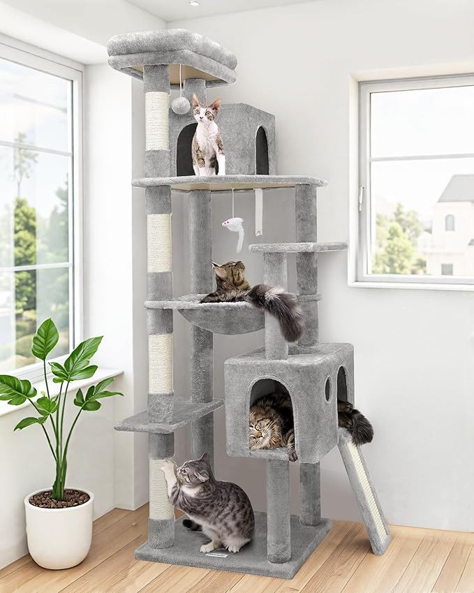 Globlazer Heavy Duty Cat Tree, 70 inch Sturdy Cat Tree for Indoor Cats Extra Large Cat Tower with... | Amazon (US)