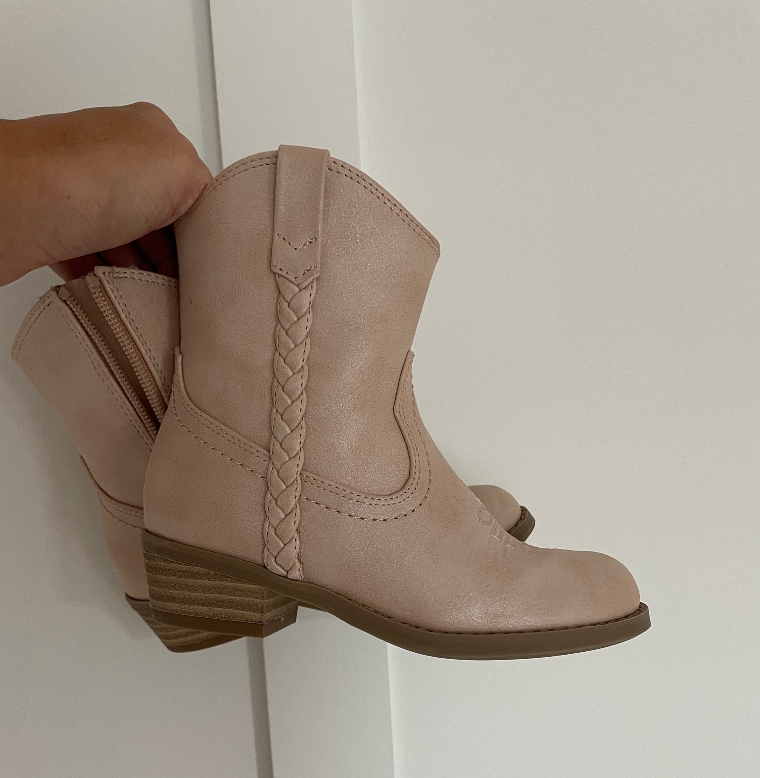 Little girl and big girl blush cowgirl boots. Currently on sale for $40 will be $65 after the sale. Also available in camel. 

#LTKxNSale #LTKsalealert #LTKunder50