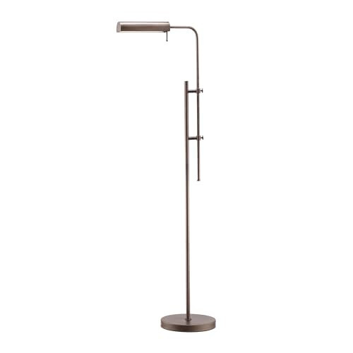 O'Bright Cedric Adjustable Pharmacy Floor Lamp - Industrial Design for Reading, Crafting, Work - 10W LED, Height 45-61 inches - Ideal for Living Room, Bedside, Office - Antique Nickel | Amazon (US)