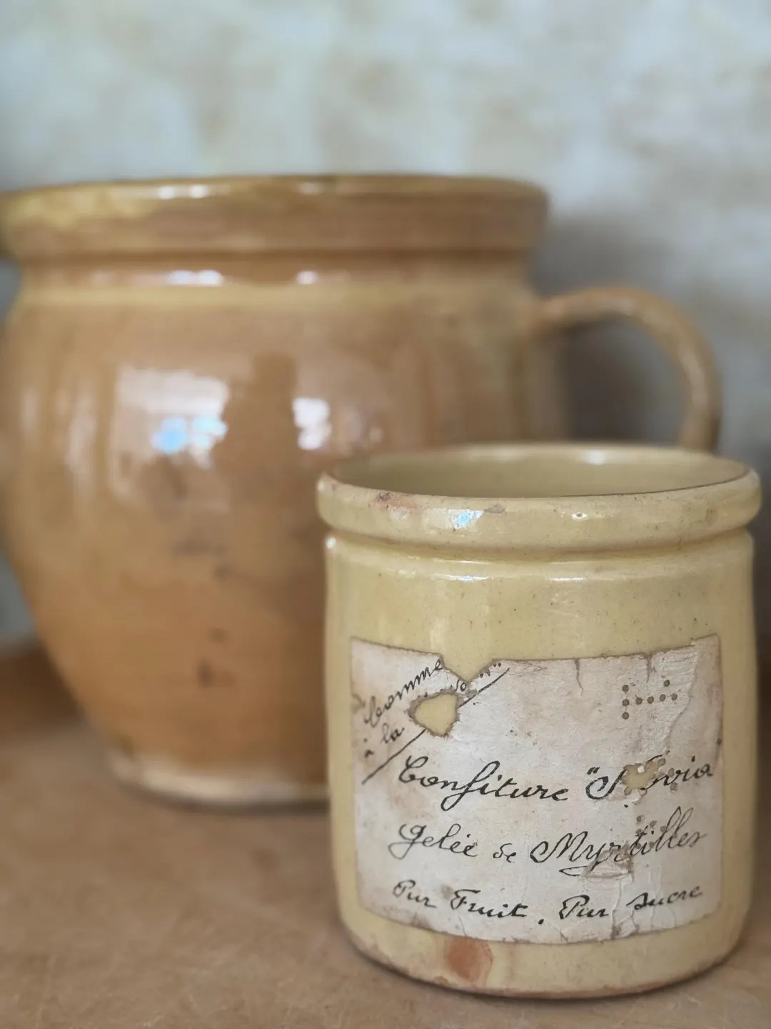 Antique French Stoneware Jam Jar: Ochre “Novia” Confiture Pot with Label | Etsy (US)