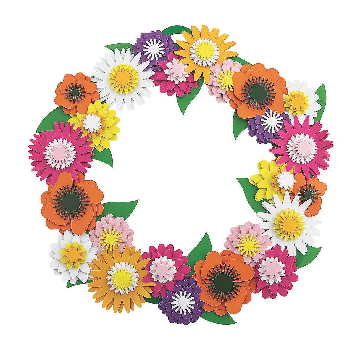 Handcrafted Faux Daisy Foam 15'' Wreath | Wayfair North America