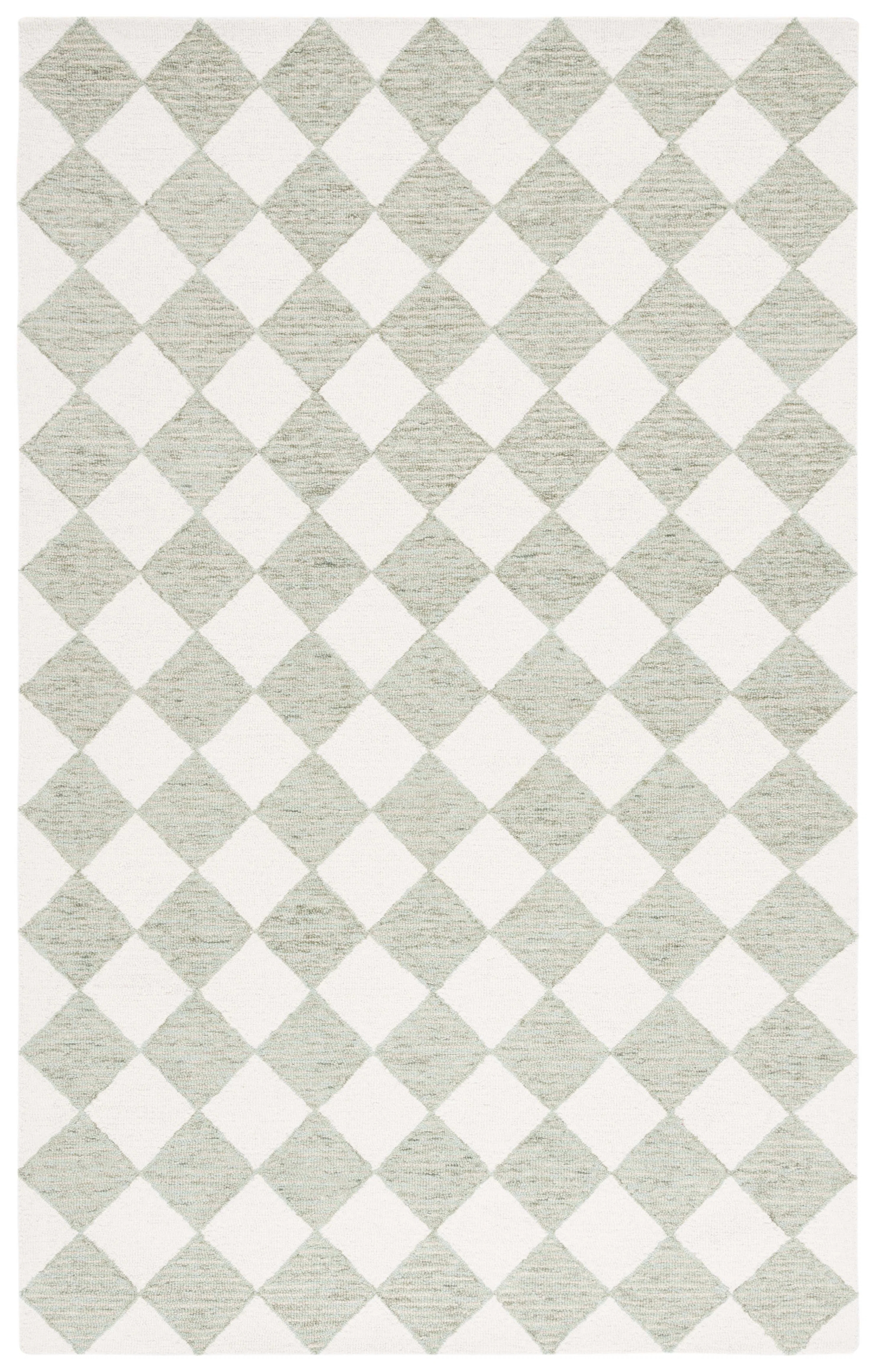 Ebony Hand Tufted Wool Pile Checkered Rug | Wayfair North America